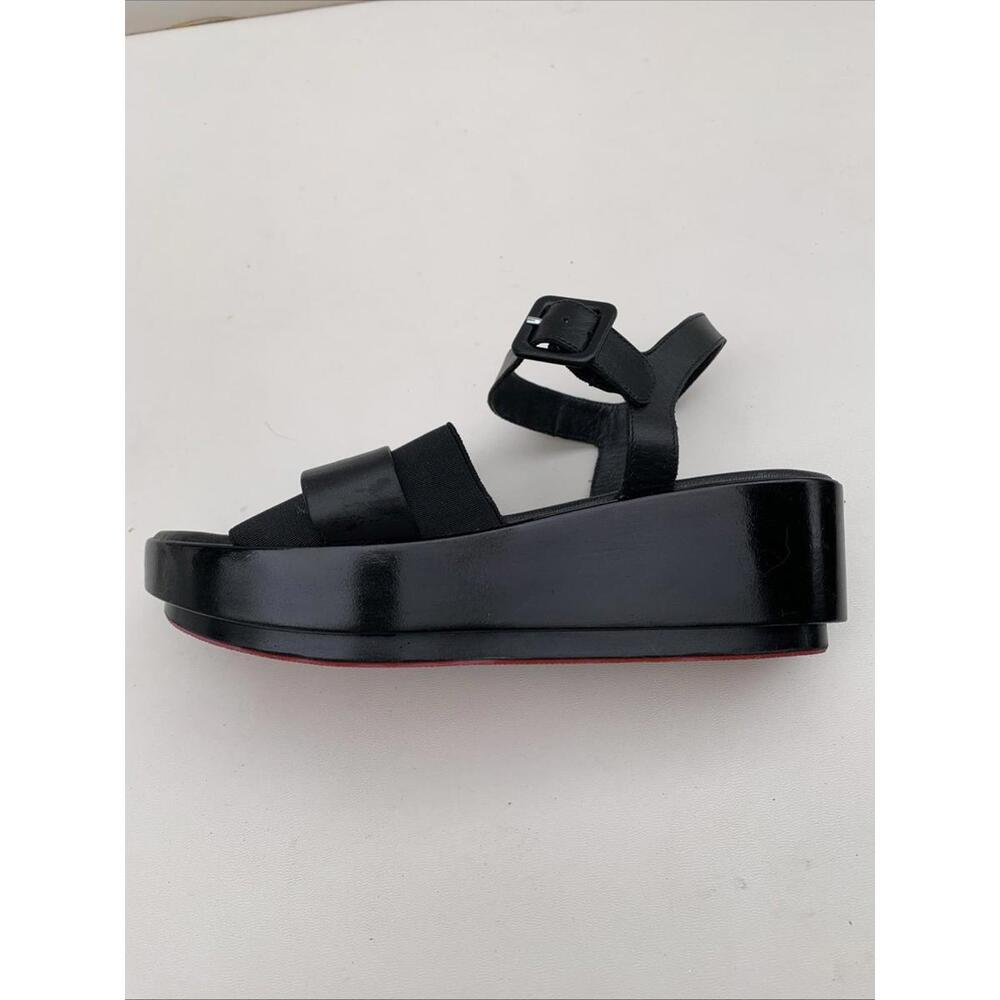 ROBERT CLERGERIE black leather platform sandals size 40 Fits US Sz  8.5 - 9